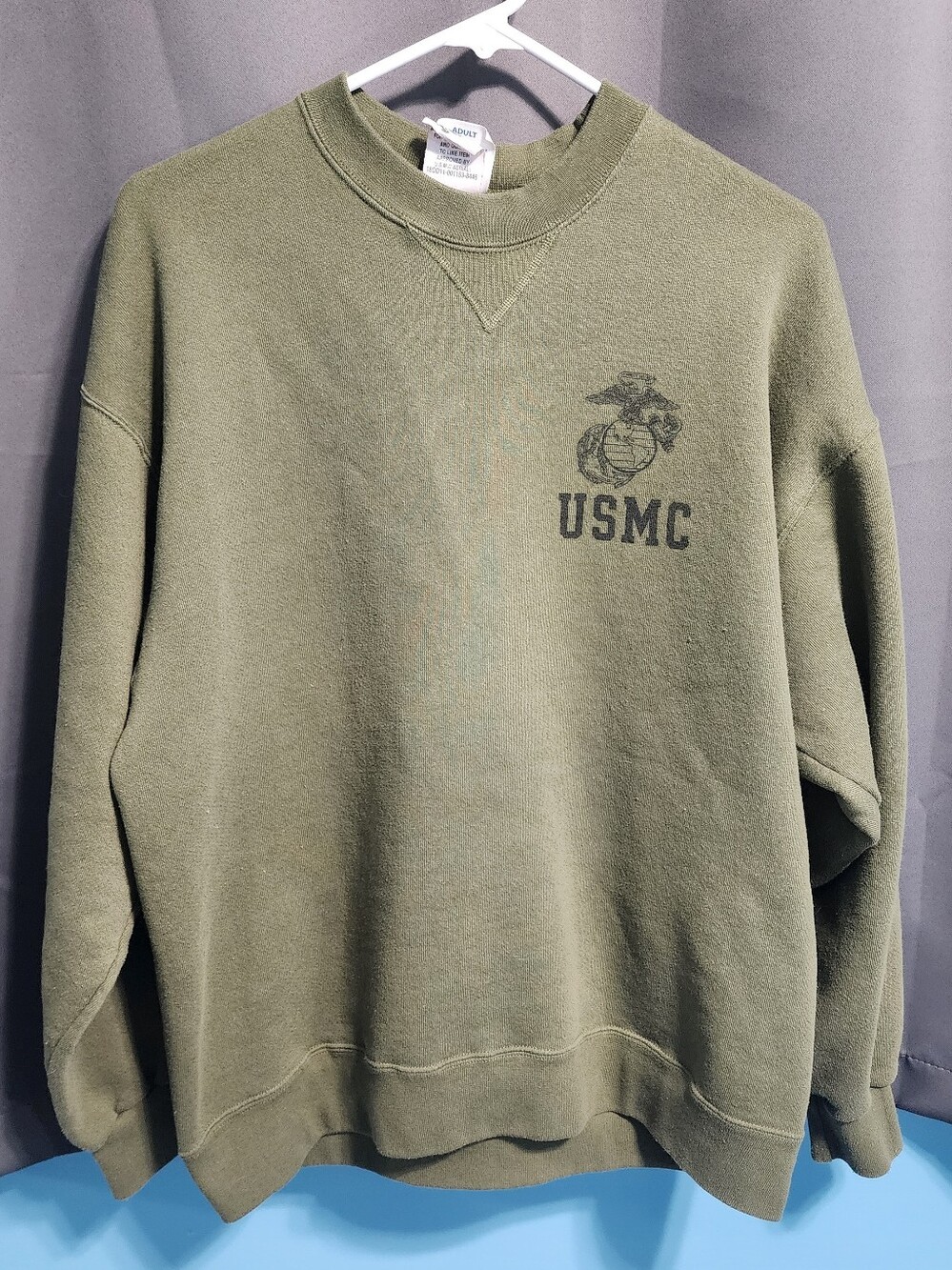 Vintage 2000s USMC Olive Green Men's Crewneck Soffe Sweatshirt Made In Usa XL